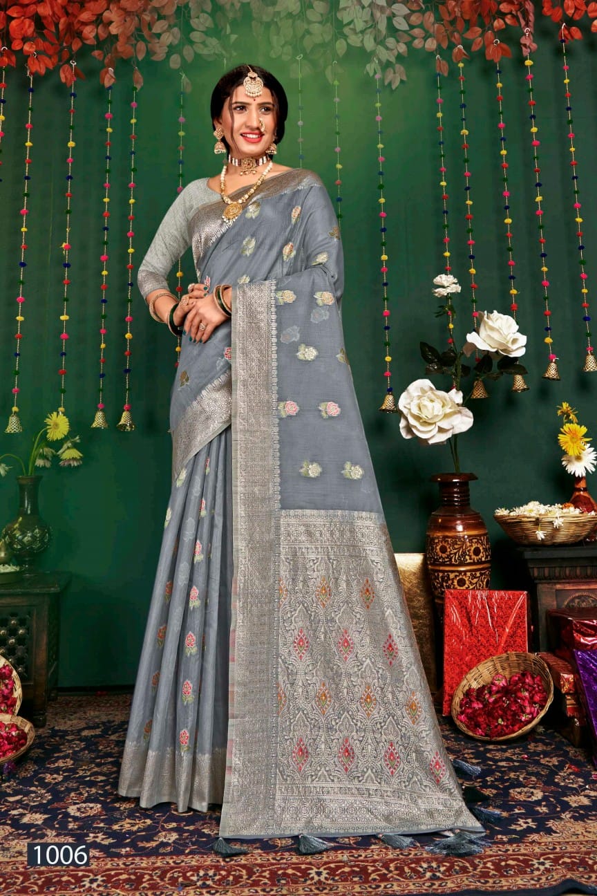 Hulchul Linen Vol 4 By Saroj Pure Slub Linen Designer Sarees Wholesale Market In Surat
